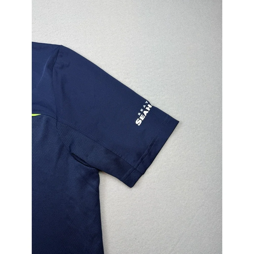 Seattle Seahawks Polo Shirt Men's Large Blue NFL Team Apparel Short Sleeve NEW
